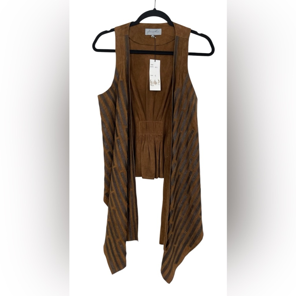 NWT Glen Arthur Suede Leather Vest Boho Size 6